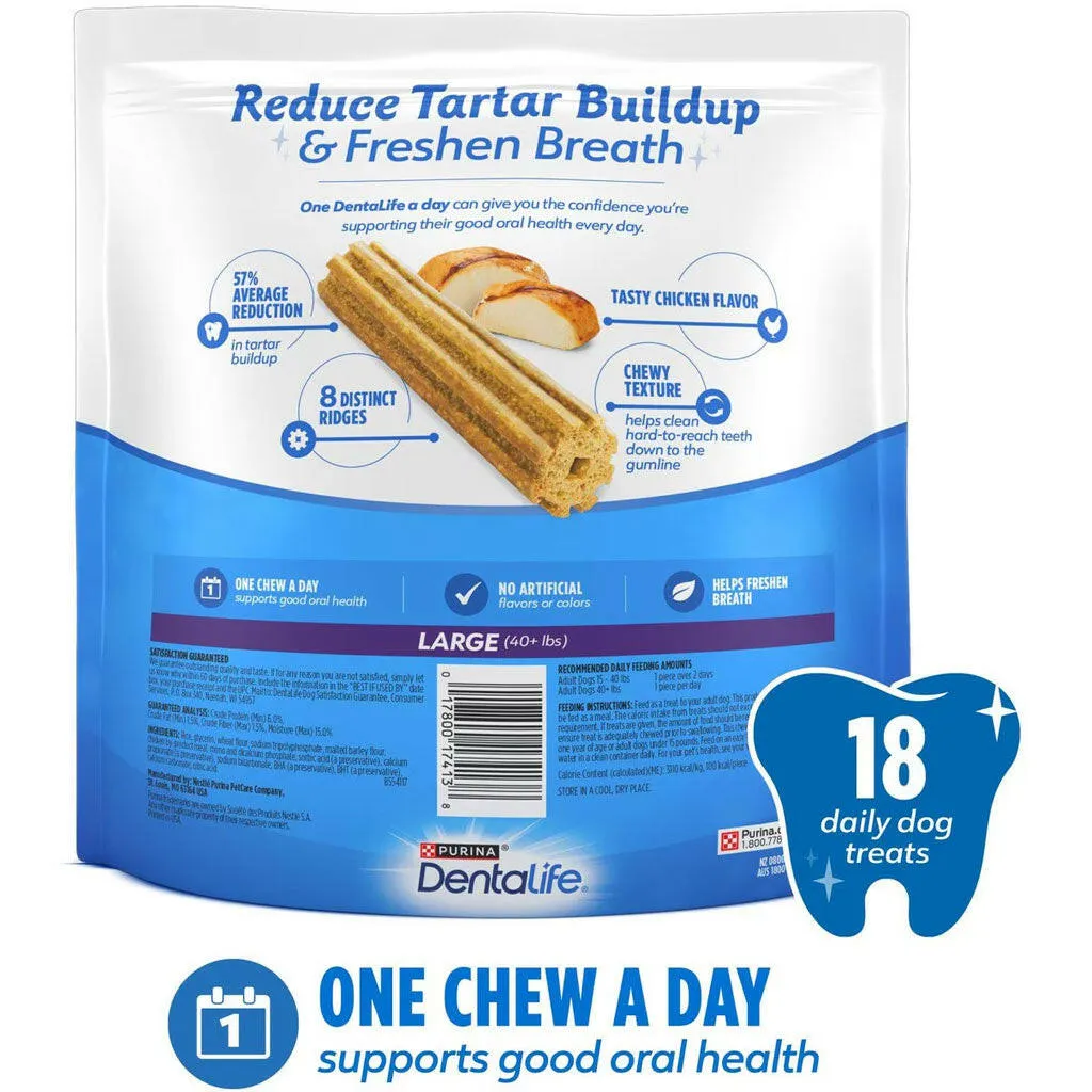 DentaLife Daily Oral Care Large Dental Dog Treats, 18 count